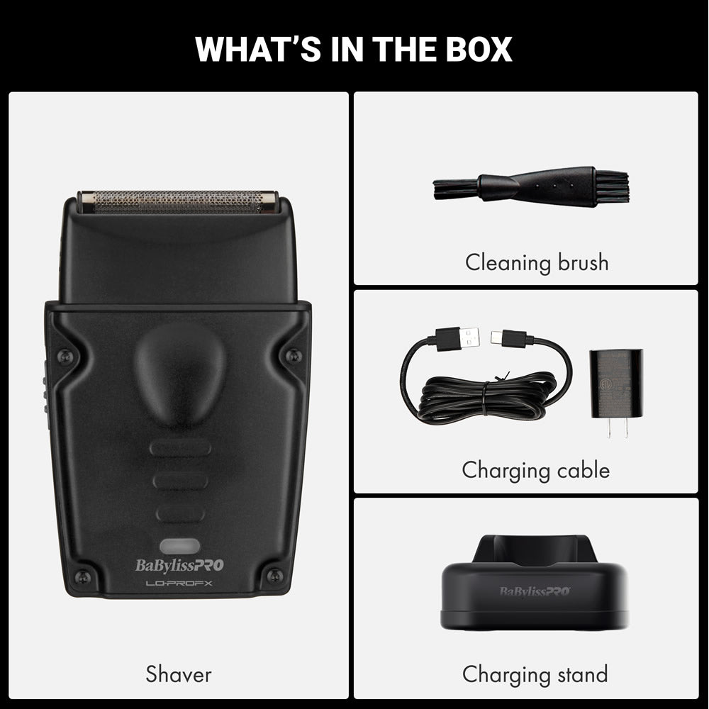 BaBylissPRO Compact LO-PRO Single Foil Shaver – Black (FXLPFS1MB) Certified Clippers
