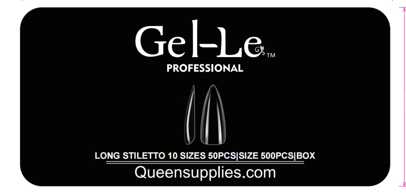Gel-Le Clear Stiletto Full Coverage Long Tips