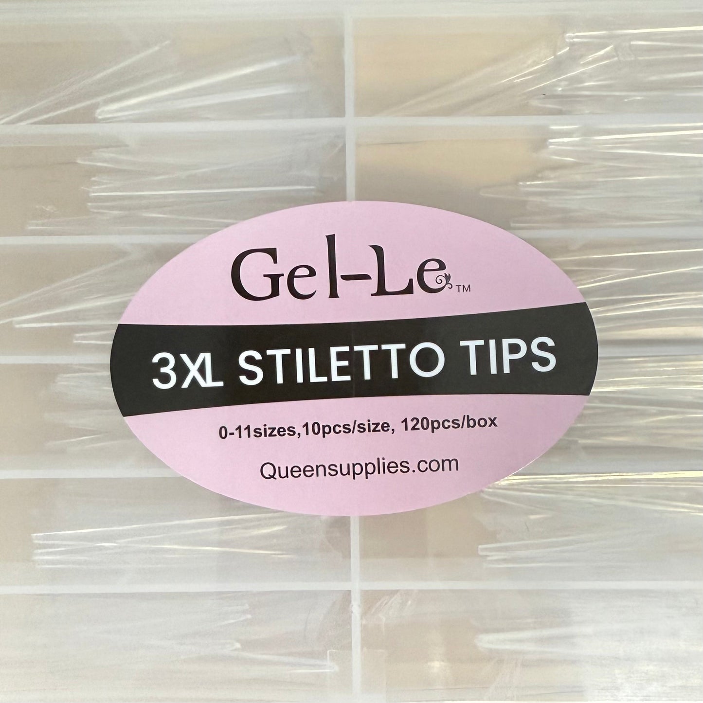 Gel-Le - Clear Stiletto 3XL Tips