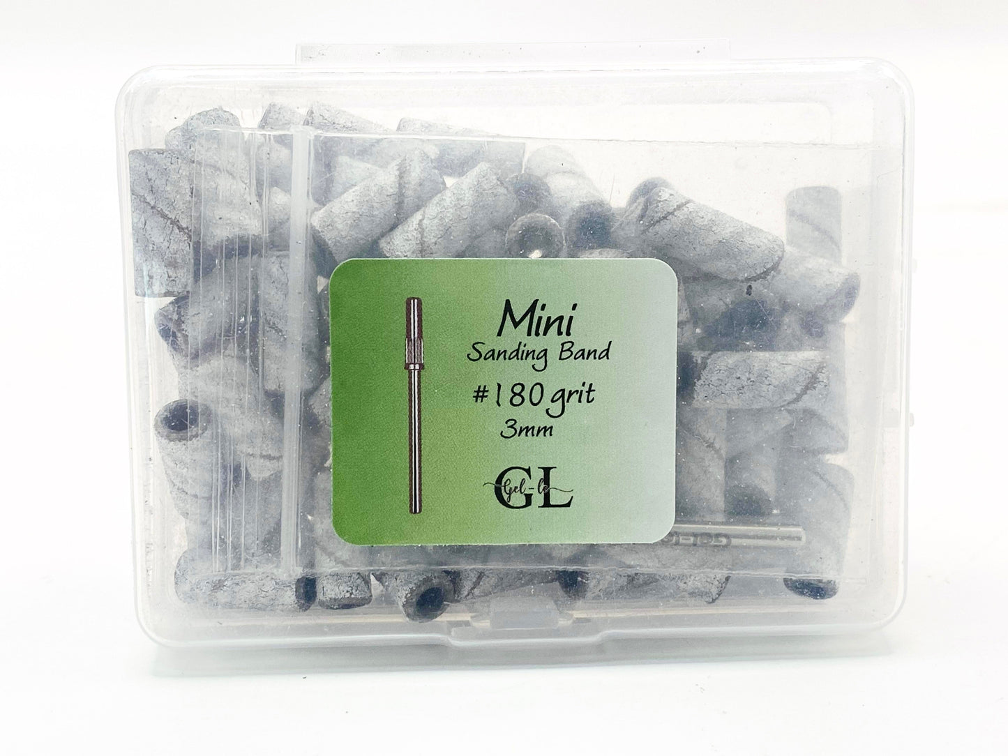 Gel-Le - Mini White Sand Bands 100pc - Medium 180 Grit Queen Nails & Beauty Supplies