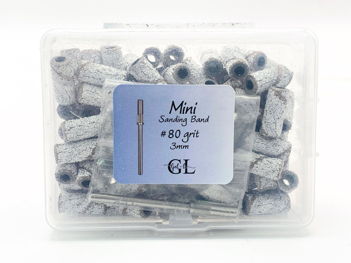 Gel-Le - Mini White Sand Bands 100pc - Course 80 grit Queen Nails & Beauty Supplies