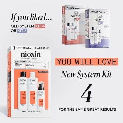 Nioxin System 4 Hair Thickening Colored & Damaged Hair Shampoo & Conditioner Kit 3ct - New This is Beauty US