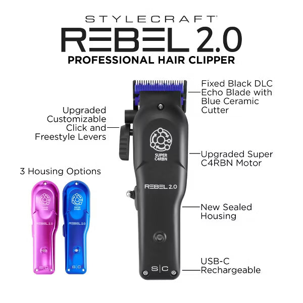 STYLECRAFT REBEL 2.0 CLIPPER (#SC601M) N.O.S. Barber Supply