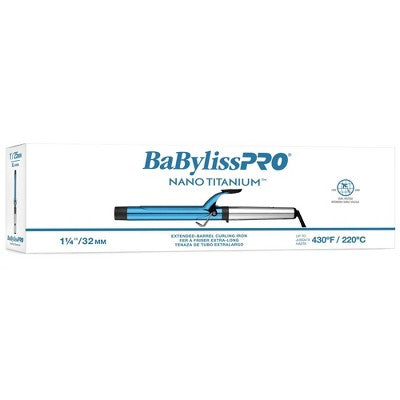 BaBylissPRO Nano Titanium Extended Barrel Curling Iron Blue - Imperfect Box This is Beauty US