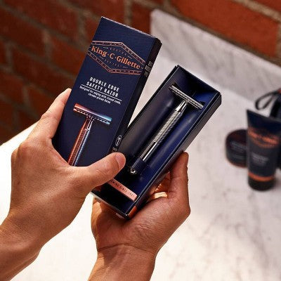 King C. Gillette Men's Double Edge Safety Razor + 5 Refill Blades - Imperfect Box This is Beauty US