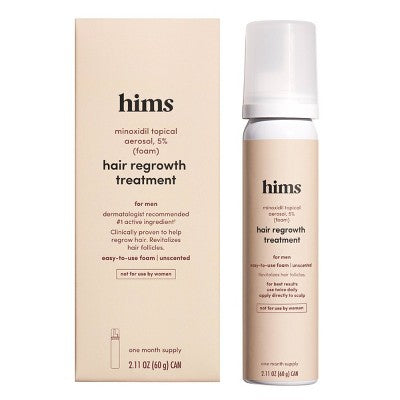 hims Minoxidil 5% Foam Extra Strength Topical Hair Regrowth Solution for Men 2.11 fl oz - Imperfect Box This is Beauty US
