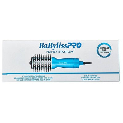 BaBylissPRO Nano Titanium Compact Hot Air Straightening Brush Blue - New This is Beauty US