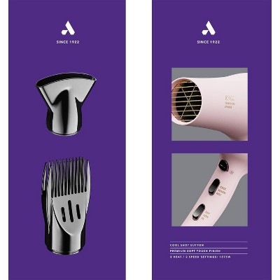 Andis Soft Touch Pro Dry Tourmaline Ionic Dryer Pink 1875 Watts - Imperfect Box This is Beauty US