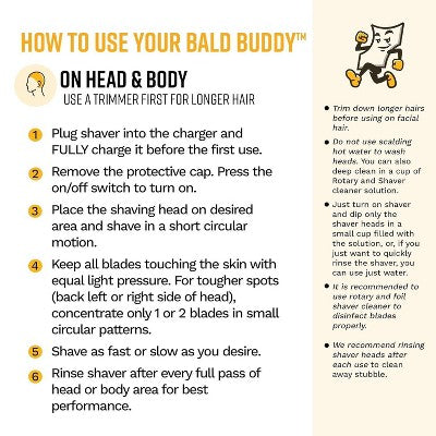 The Cut Buddy Bald Buddy Electric Cordless Head Shaver - Imperfect Box This is Beauty US