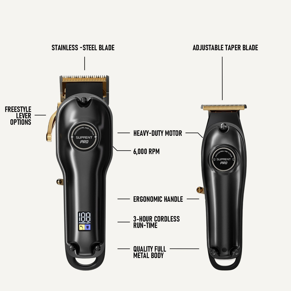 The Black Devil Clipper and Trimmer Set - HC596BX SUPRENT US