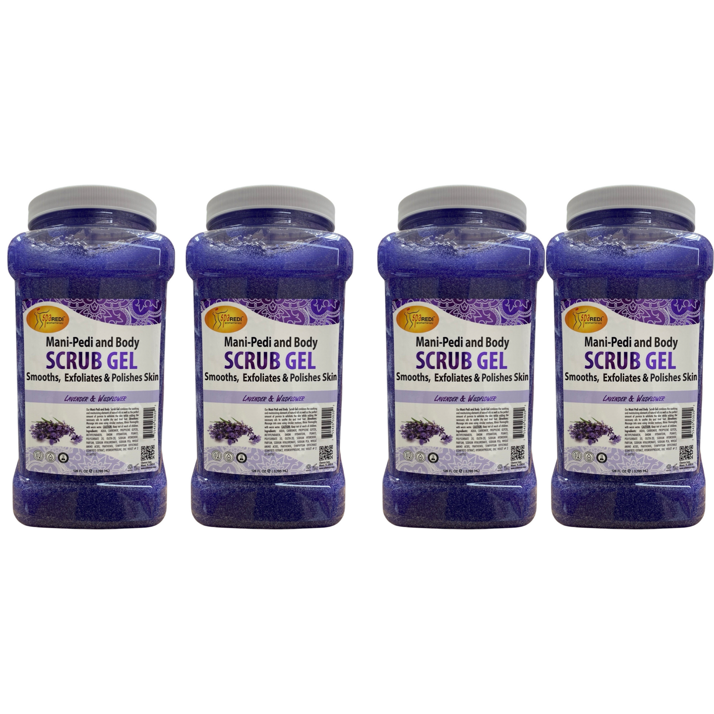 *Case Lavender Mani-Pedi & Body Scrub Gel - (4 x 128oz) Lunali Nail Supply