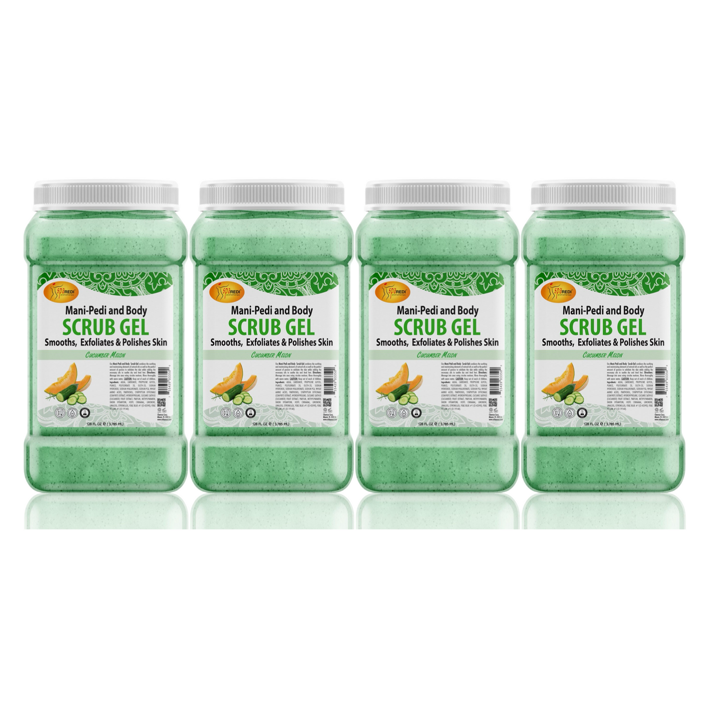 *Case Cucumber Pedi Scrub Gel (4 x 128oz) Lunali Nail Supply