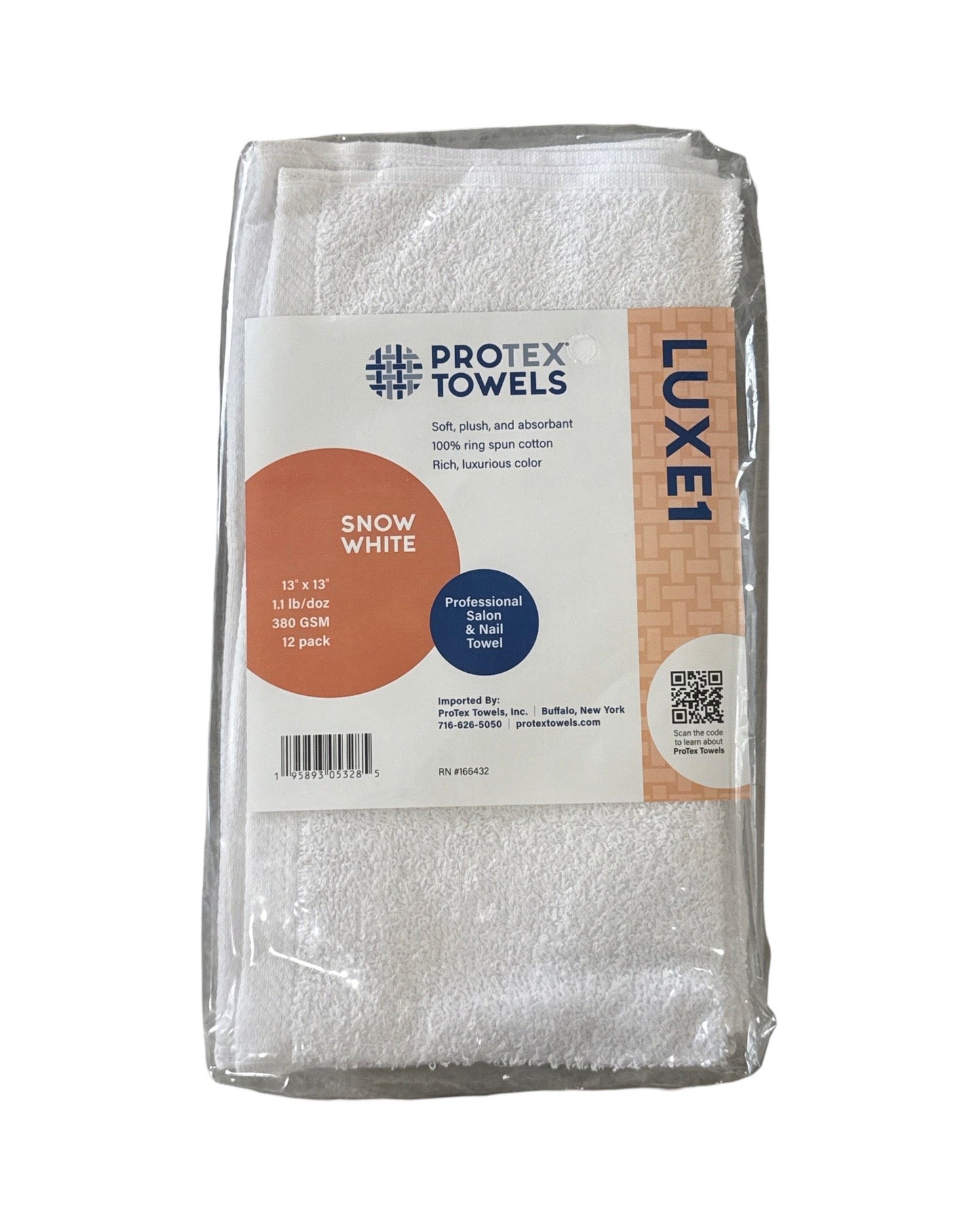 *(12 Pk) Luxe 1 Towel 13x13 - Snow White Lunali Nail Supply