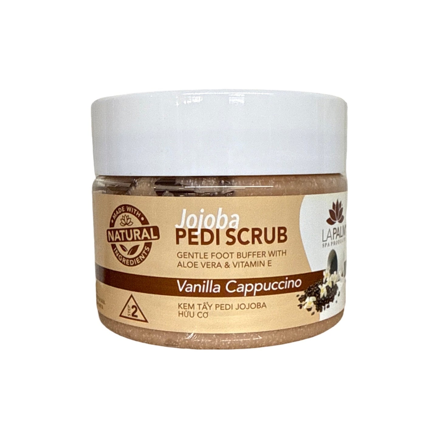 Jojoba Pedi Scrub Gel 12oz - Vanilla Cappuccino Lunali Nail Supply