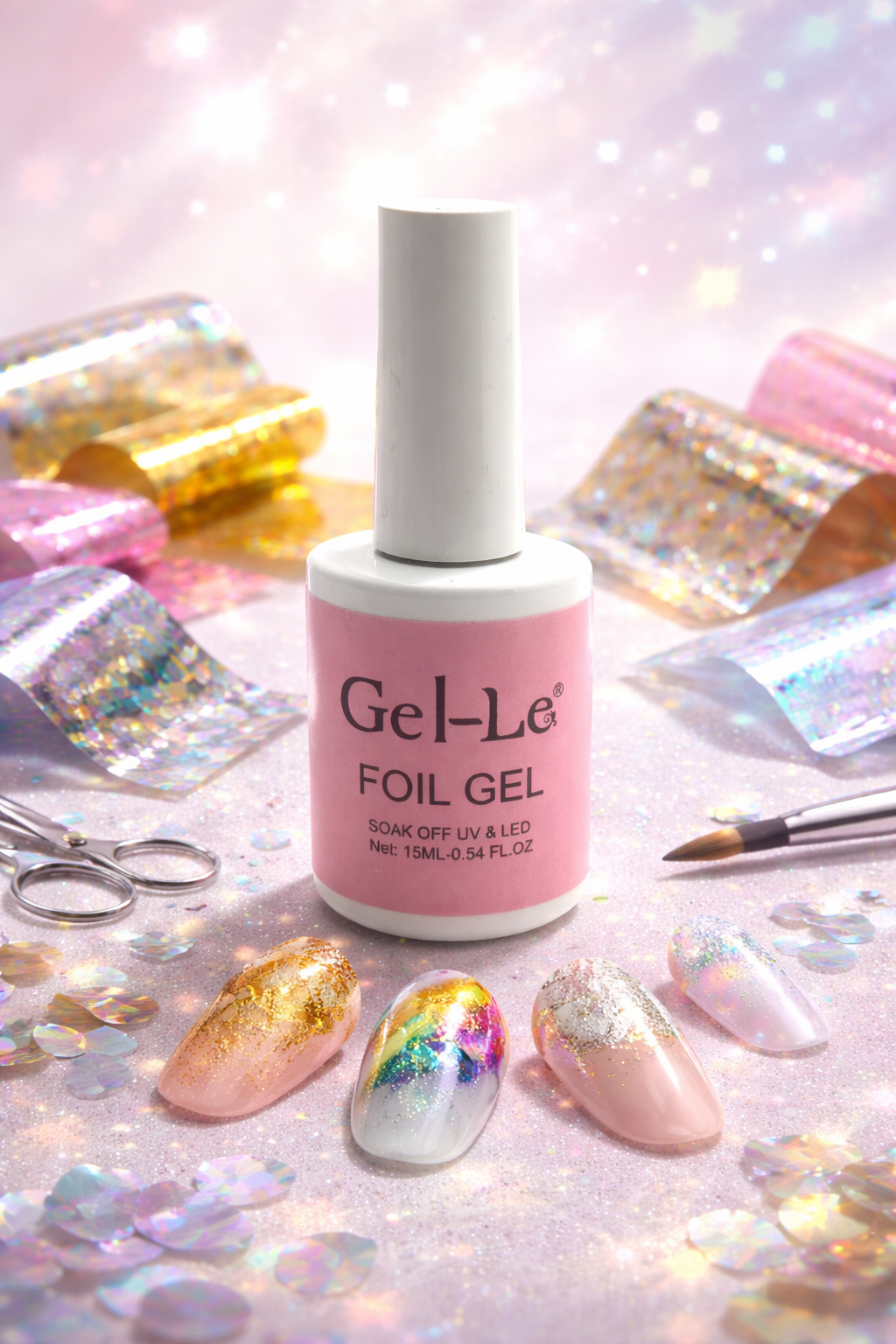 Gel-Le - Foil Glue Gel .5oz Queen Nails & Beauty Supplies
