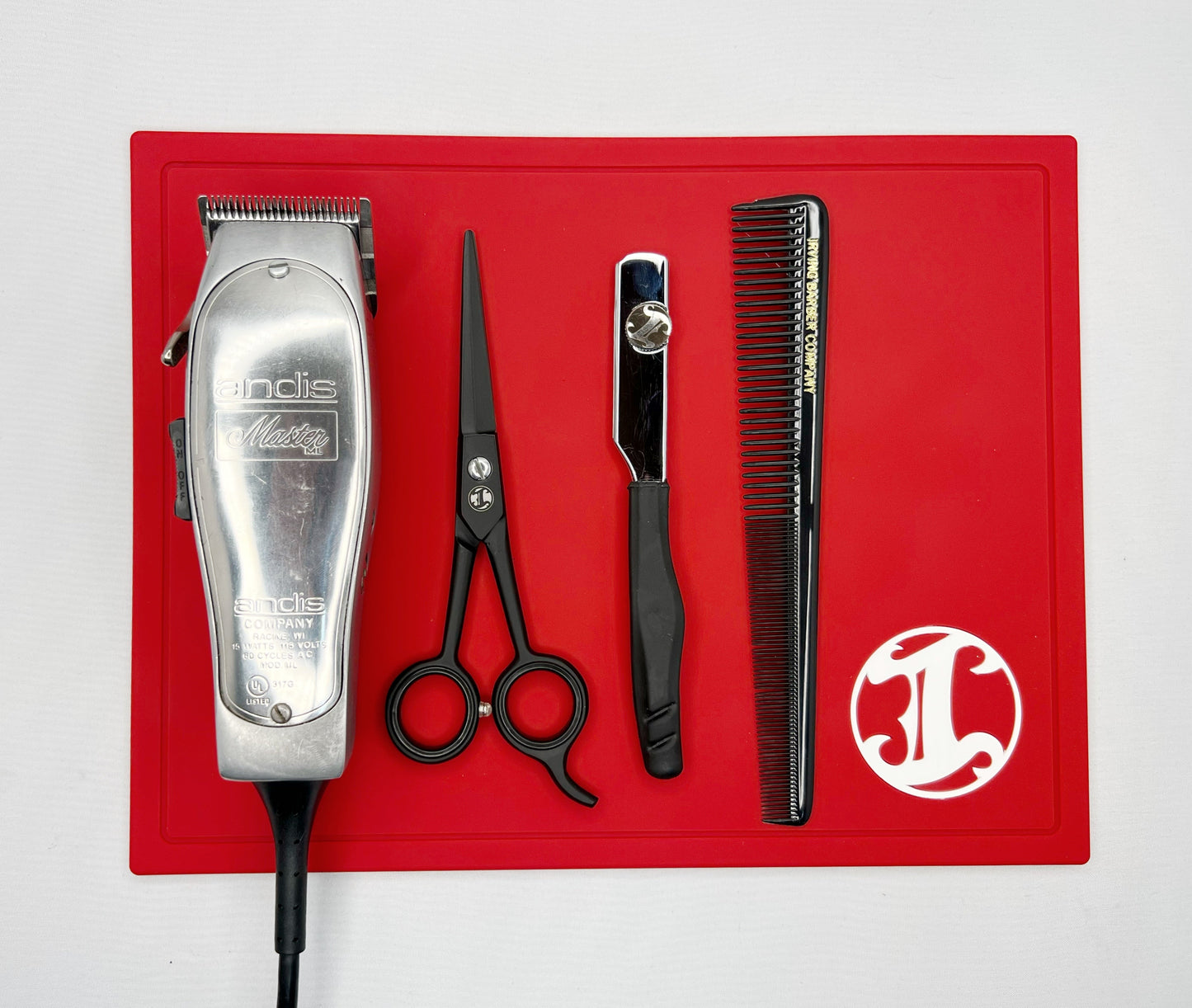 Travel Size Station Mat - Red Irving Barber Company