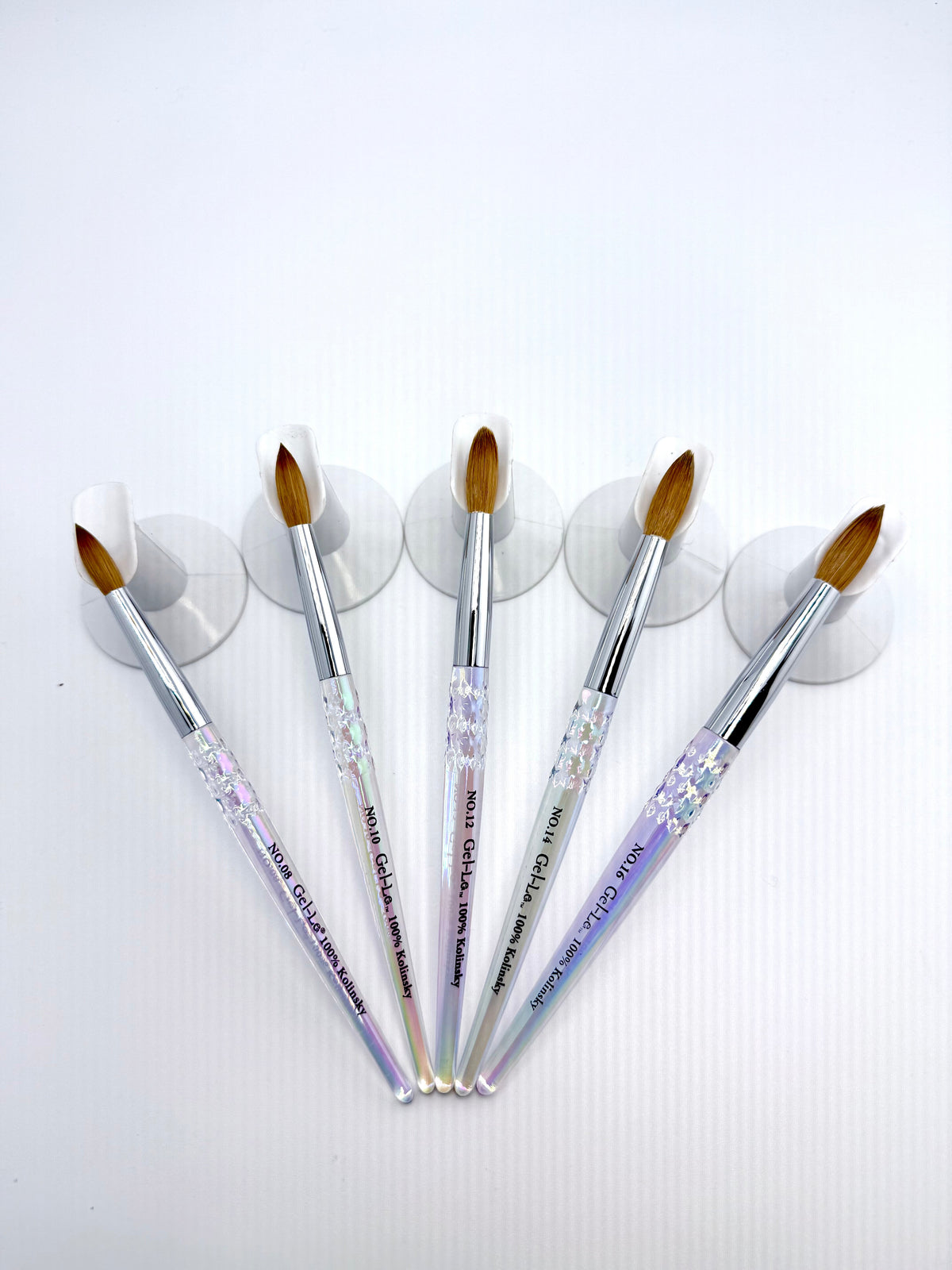 Gel-Le - Acrylic Brush - 100% Kolinsky (Clear Handle)(Not Pressed) Queen Nails & Beauty Supplies