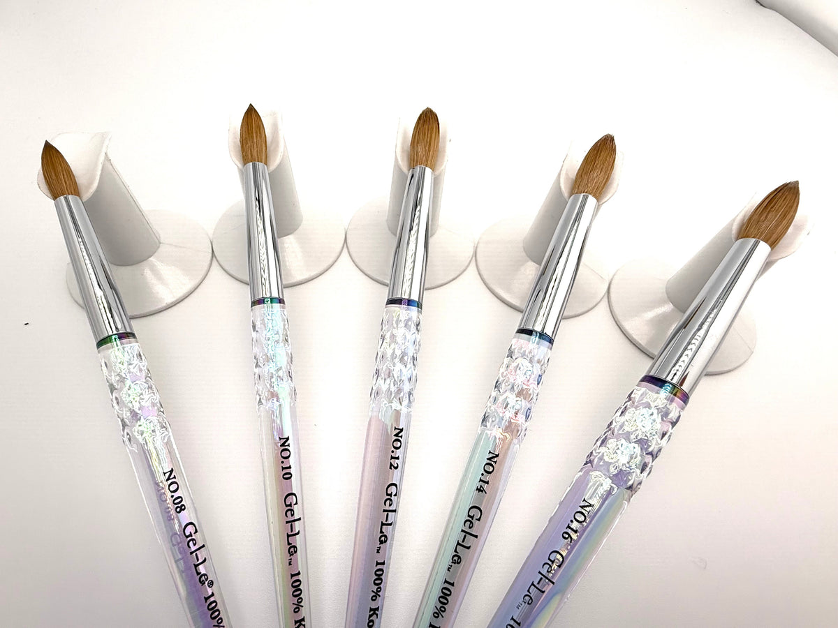 Gel-Le - Acrylic Brush - 100% Kolinsky (Clear Handle)(Not Pressed) Queen Nails & Beauty Supplies