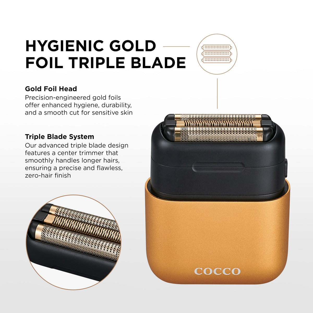 Impacto Micro Wet-Dry Shaver (Gold) Cocco Hair Professional