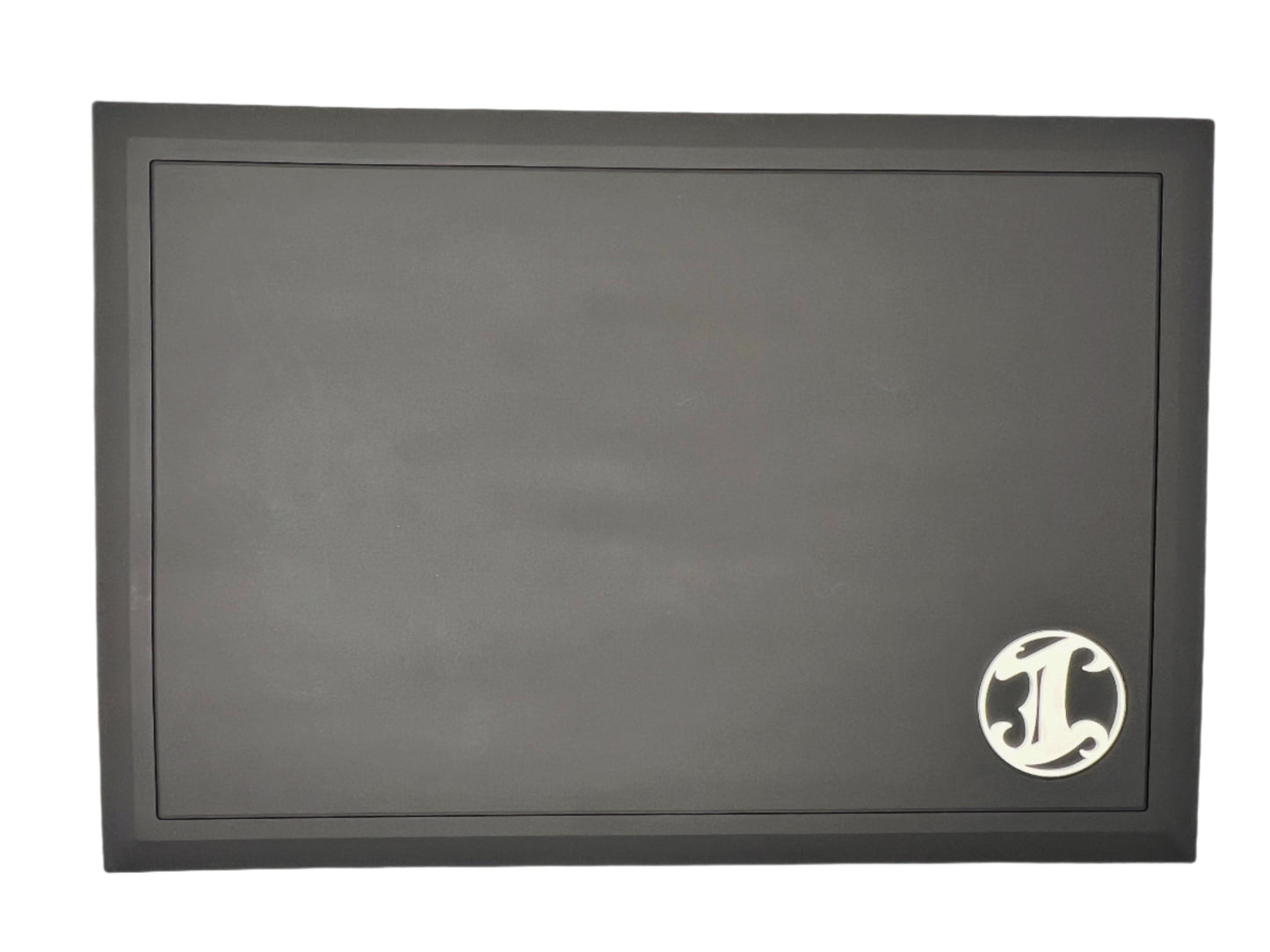 Large Tapered Mat - Black w/ White Logo Irving Barber Company