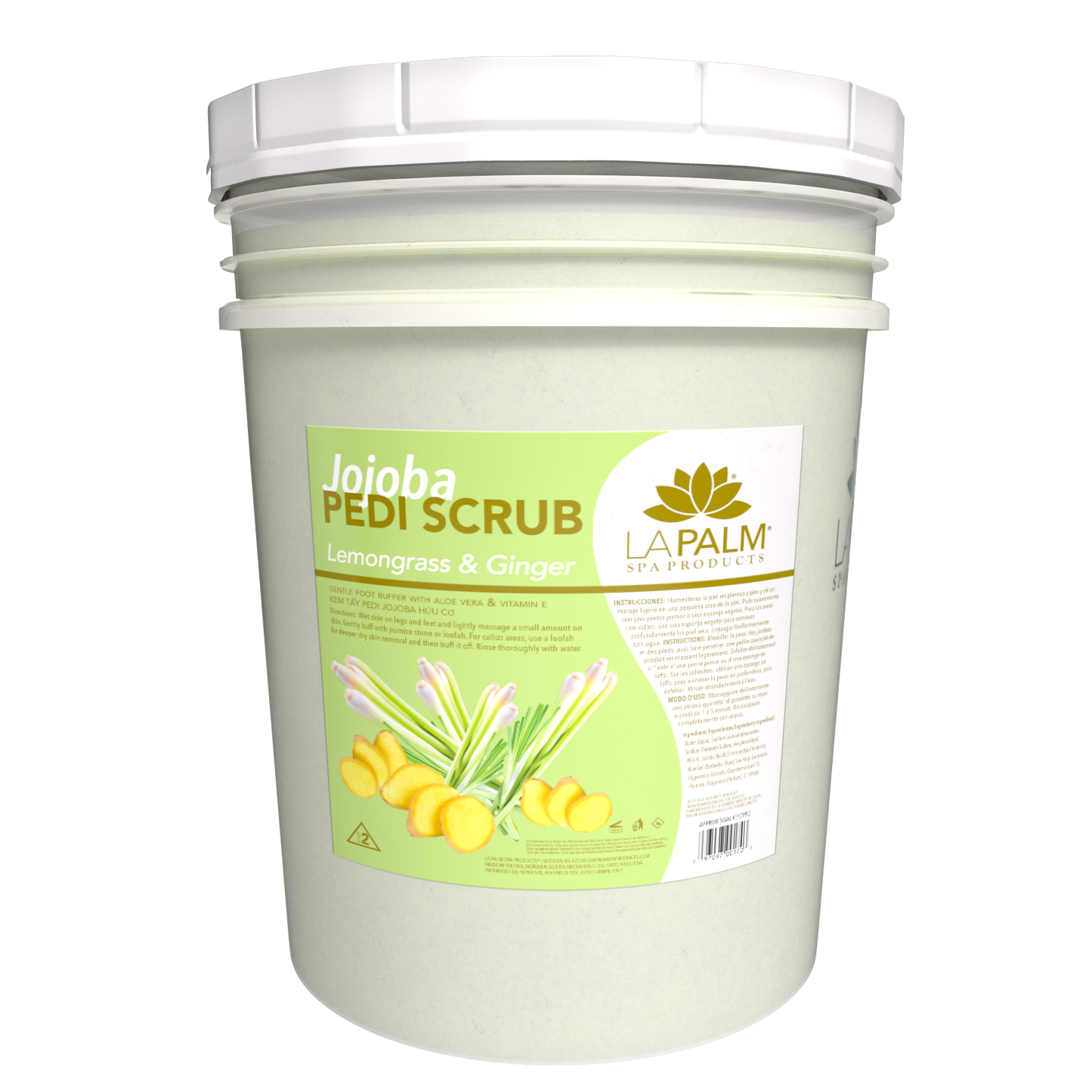 Lemon Grass Jojoba Pedi Scrub - 5 Gal Pail Lunali Nail Supply