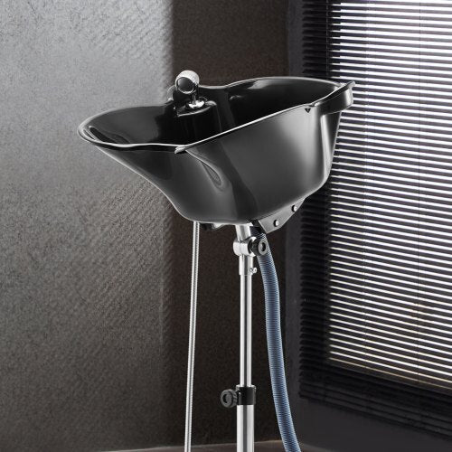 Portable Shampoo Bowl, Deep Shampoo Sink with Adjustable Height & Angle, Includes Drain Hose, Shower Head, Lightweight Hair Wash Basin for Barber Salon Spa Center & Home Use, Black The Shop On Spaulding