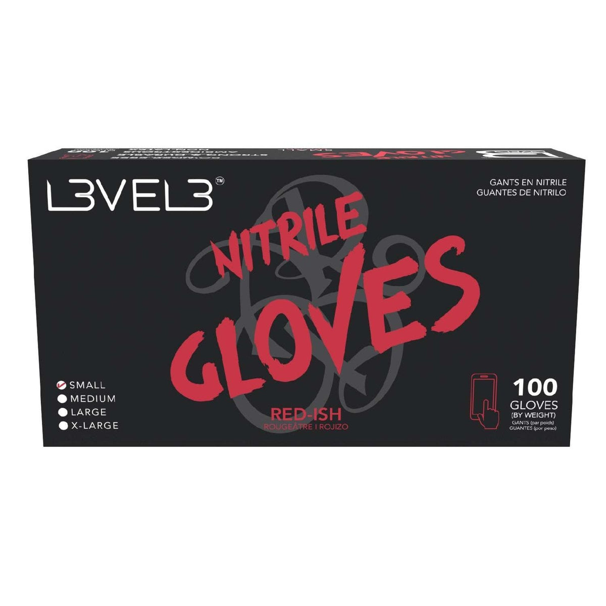 L3Vel3 Nitrile Gloves Red-Ish Small 100 Piece My Beauty Site Pro