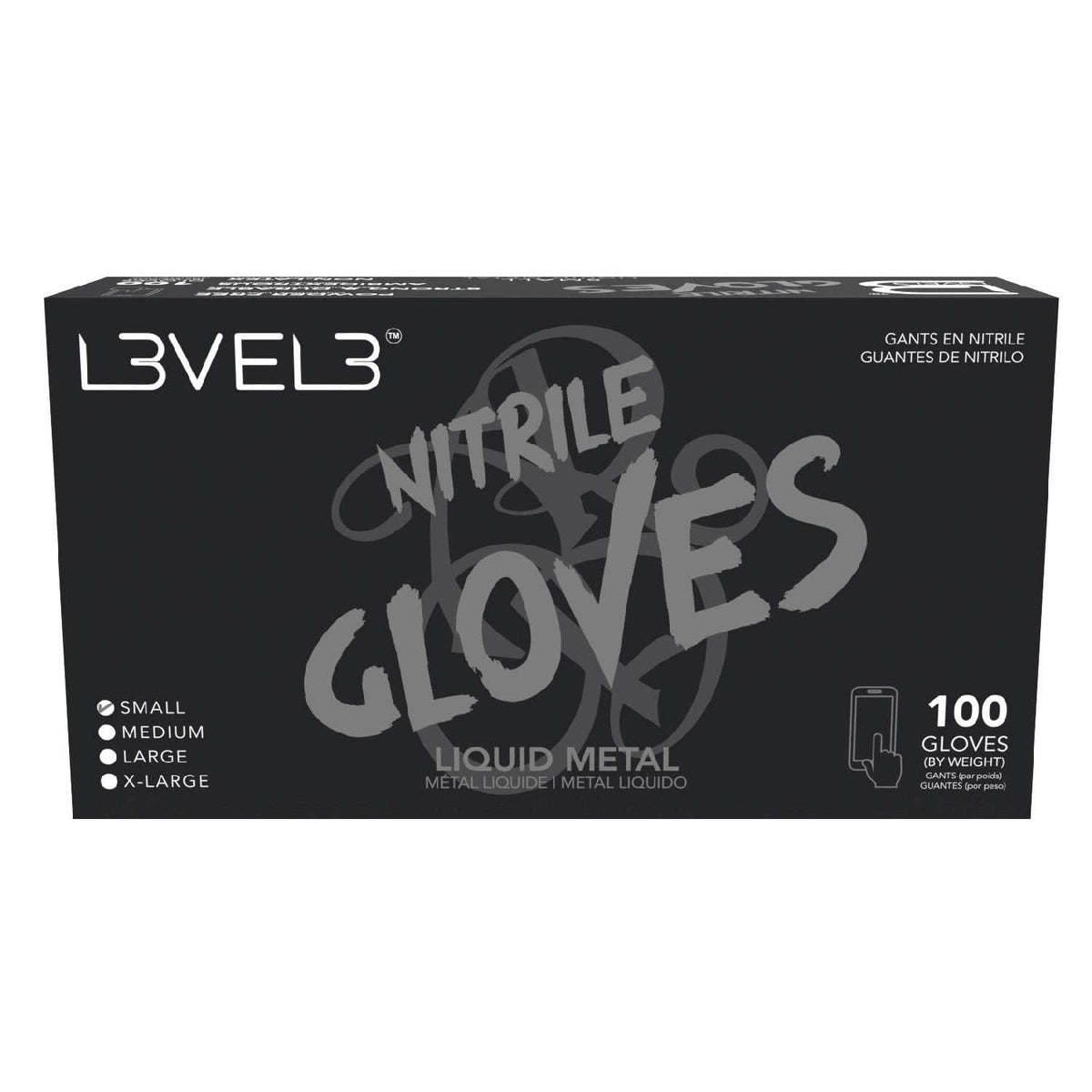 L3Vel3 Nitrile Gloves Liquid Metal Small 100 Piece My Beauty Site Pro
