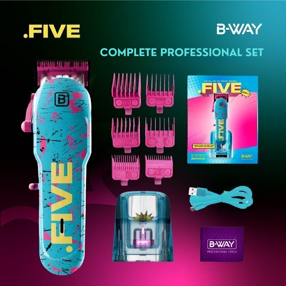 B-Way NEW Five Shorty Clipper & ZERO Shaver – Professional 2-in-1 Barber Set RT-Way USA