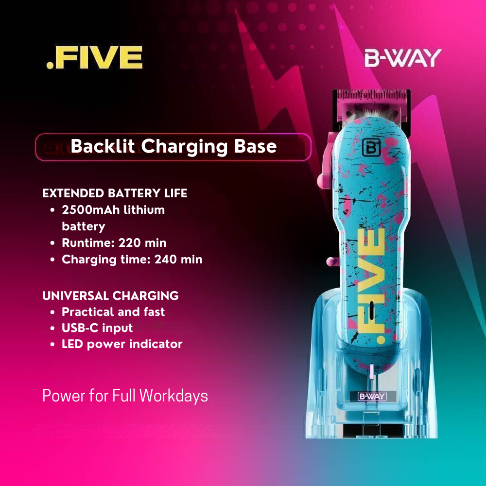 B-Way NEW Five Shorty Clipper & ZERO Shaver – Professional 2-in-1 Barber Set RT-Way USA