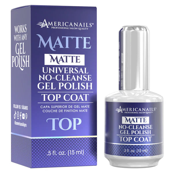 AmericaNails-No Cleanse Gel Polish Top Coat | Matte Finish .5oz Queen Nails & Beauty Supplies