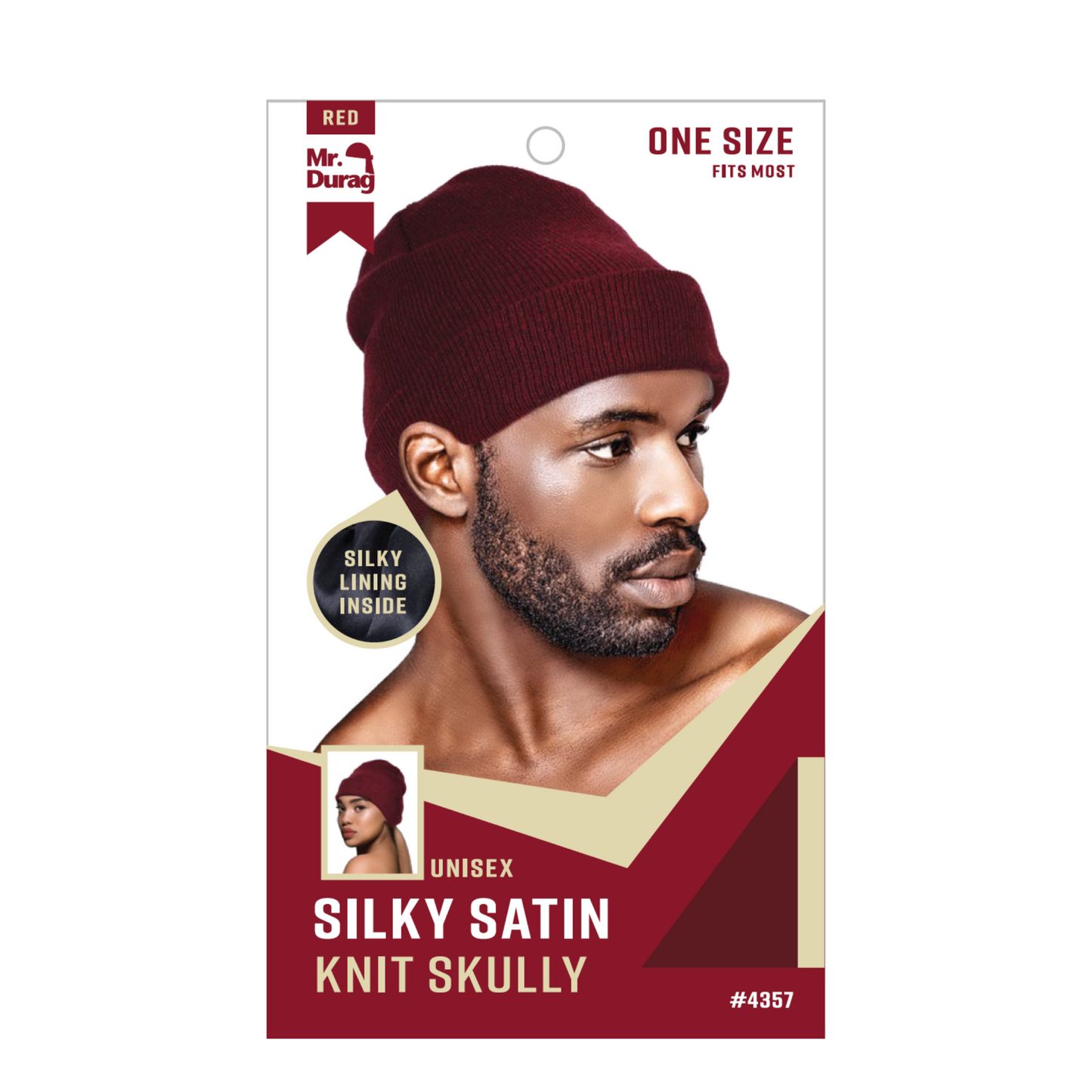 Mr. Durag Silky Satin Knit Skully, 1 Count, Assorted Color Annie International, Inc.