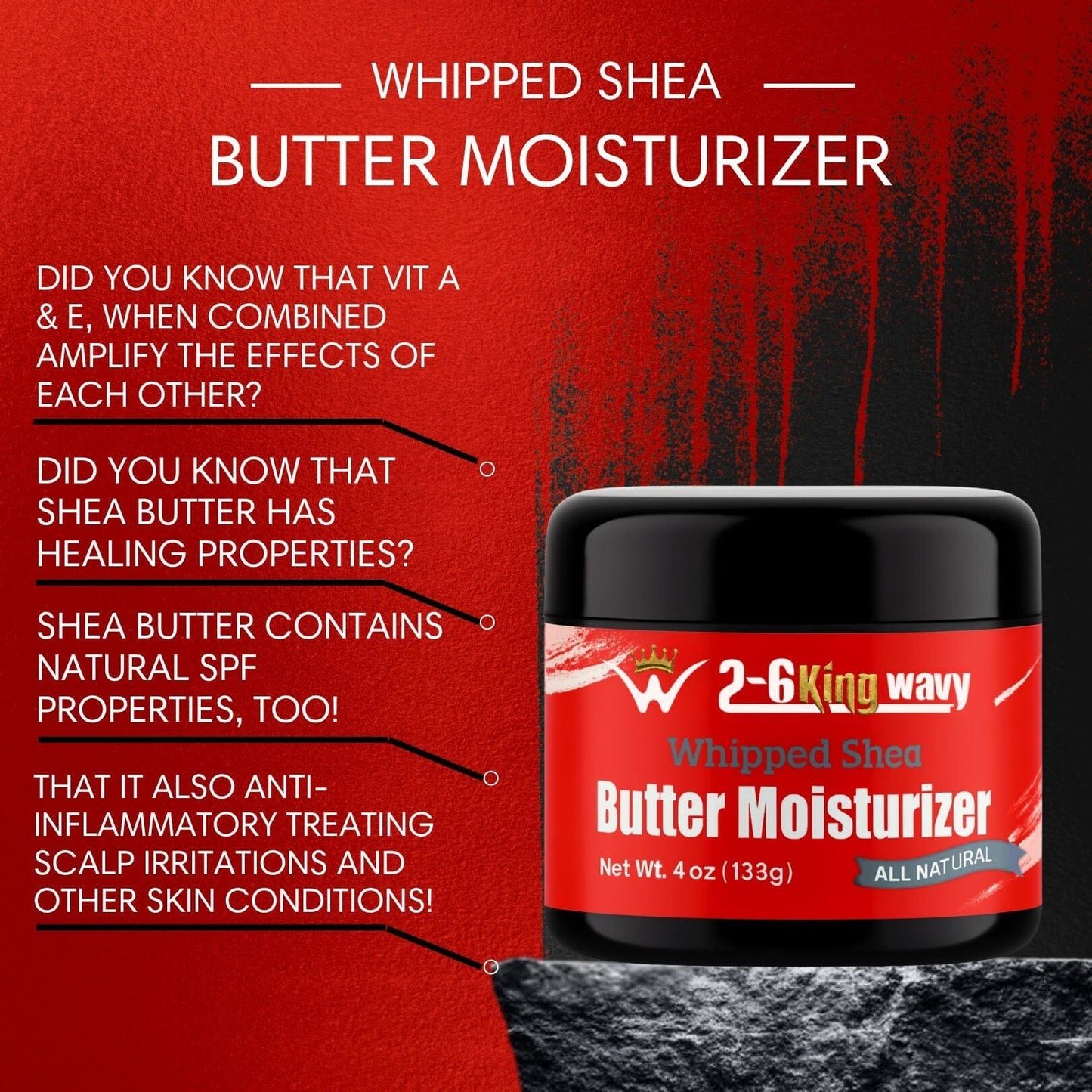 Whipped Shea Butter Moisturizer for Dry Hair 26 King Wavy Merch, LLC