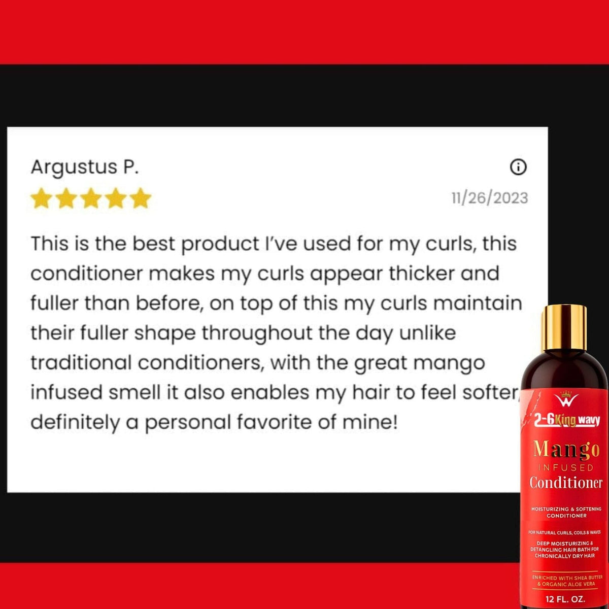 Mango Moisturizing Conditioner for Soft, Manageable Hair (Conditioner Bottle) 26 King Wavy Merch, LLC