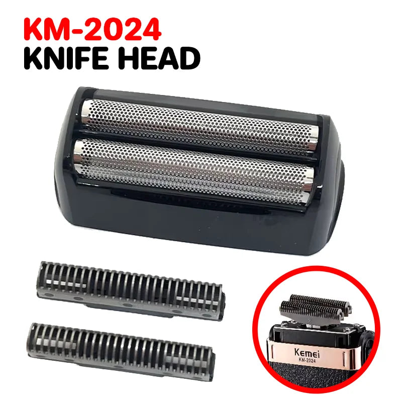 Kemei 2024 Razor Blade Shaver Head For Men's Electric Shaver KM-2024 Razor Mesh Blade Net Original Beard Shaving Parts Noventix