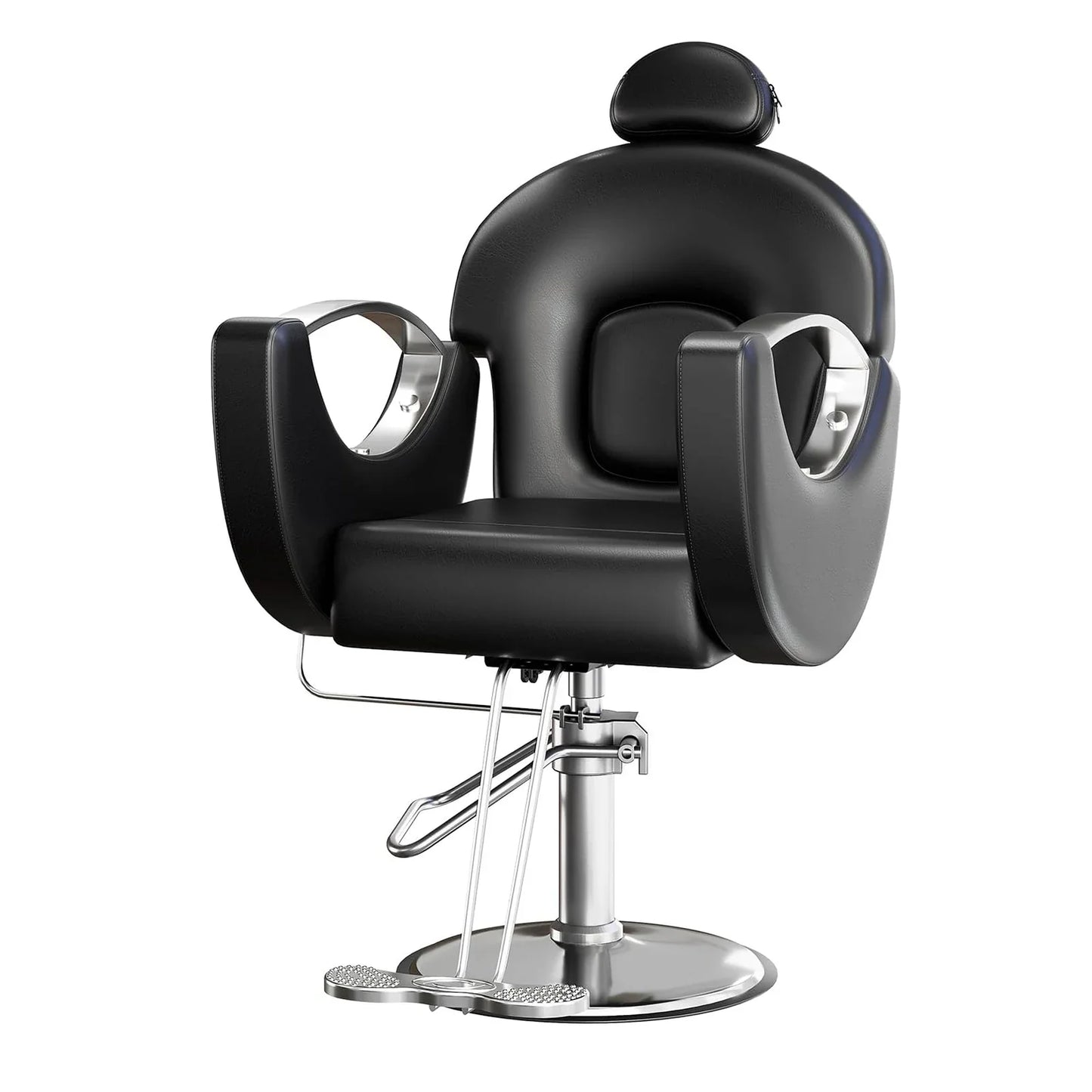 Commercial Barber Chair Reclining & 360° Swivel, Heavy Duty Hydraulic Salon Chair With Adjustable Height For Haircut Shampoo Vivalo