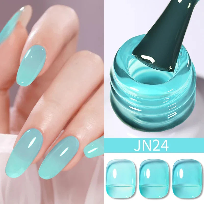 BORN PRETTY 10ml Blood Red Jelly Gel Nail Polish Halloween Nails Art Gel Polish Sheer Translucent Nail Gel for Winter Manicure Blushimmer
