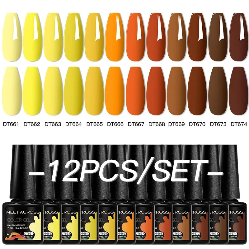 12pc All-season Nail Gel Polish Set Multicolor TPO HEMA Free Long-Lasting UV LED Nail Supplies for Women Daily & Party Wearing Blushimmer