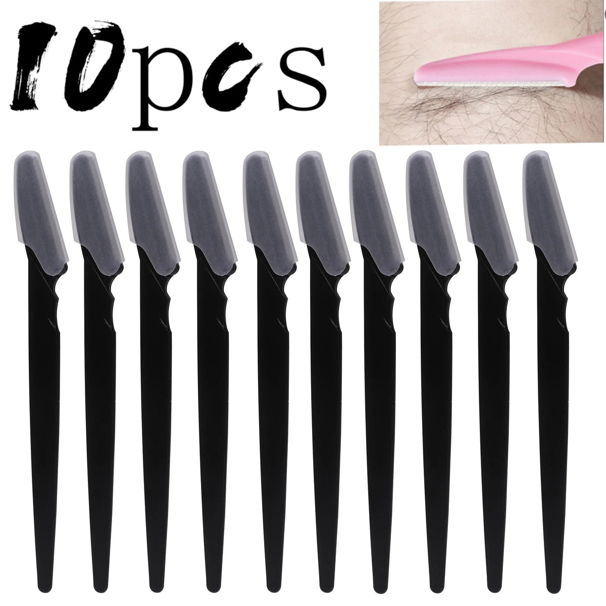 5/10/30/40 Pcs Eyebrow & Face Razor Set for Women and Men – Precision Hair Trimmer & Shaver with Protective Cover | Safe Facial Hair Remover WTN Essentials