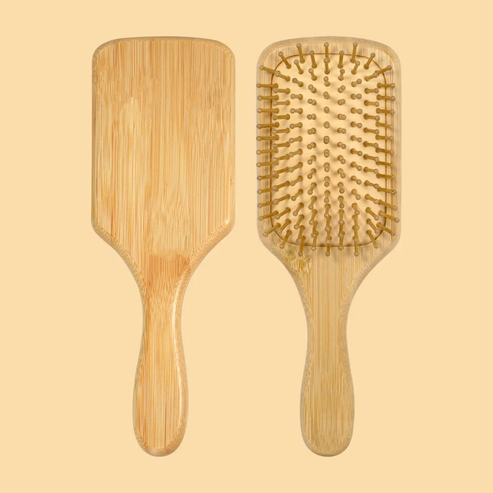 Natural Bamboo Air Cushion Hair Brush with Gift Box - Wooden Massage Comb for Smoothing Detangling Anti-Static Hair Care WTN Essentials