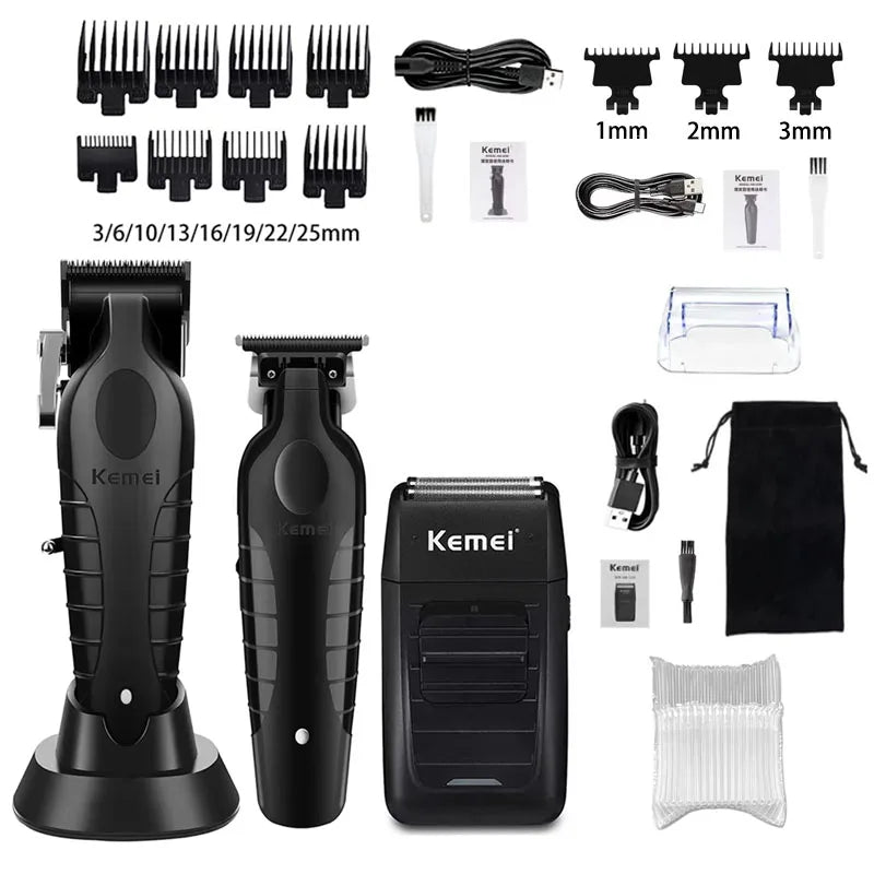 Kemei KM-2296 KM-2299 KM-1102 Hair Clipper Kit Men's Electric Shaver Hair Trimmer Machine Professional Hair Cutting Machine Phones Icon