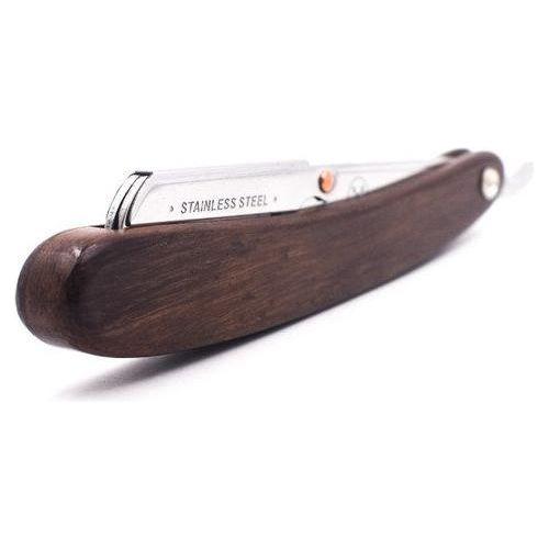 Parker SRDW Clip-Type Dark Sheesham Wood Handle Stainless Steel Straight Barber Shavette Razor Pasteur Pharmacy