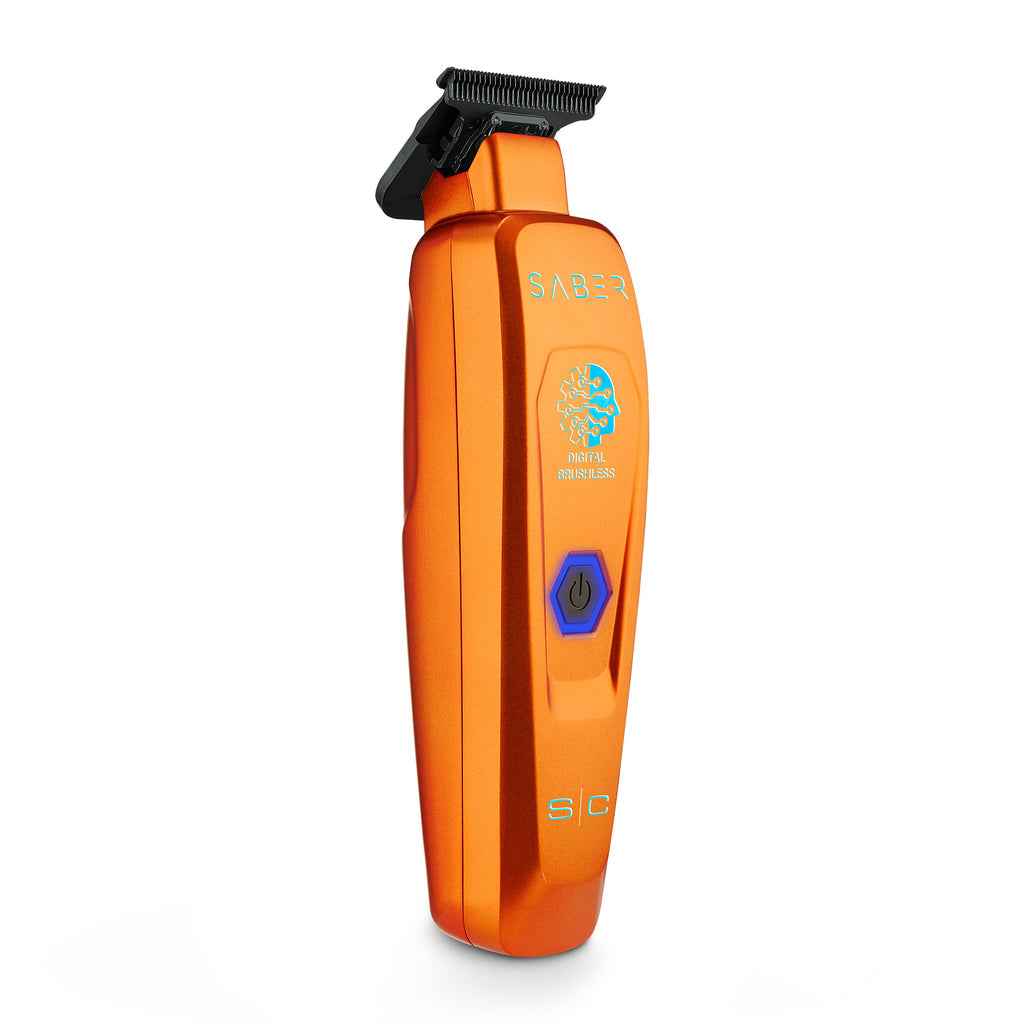 StyleCraft Saber Cordless Digital Brushless Motor Trimmer – Orange (SC421O) Certified Clippers