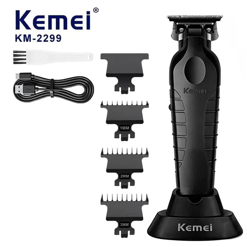Kemei Electric Cordless Hair Trimmer KM-2299 with Base Electric Oil Head Thruster Carving Clippers Finish Hair Cutting Machine Noventix