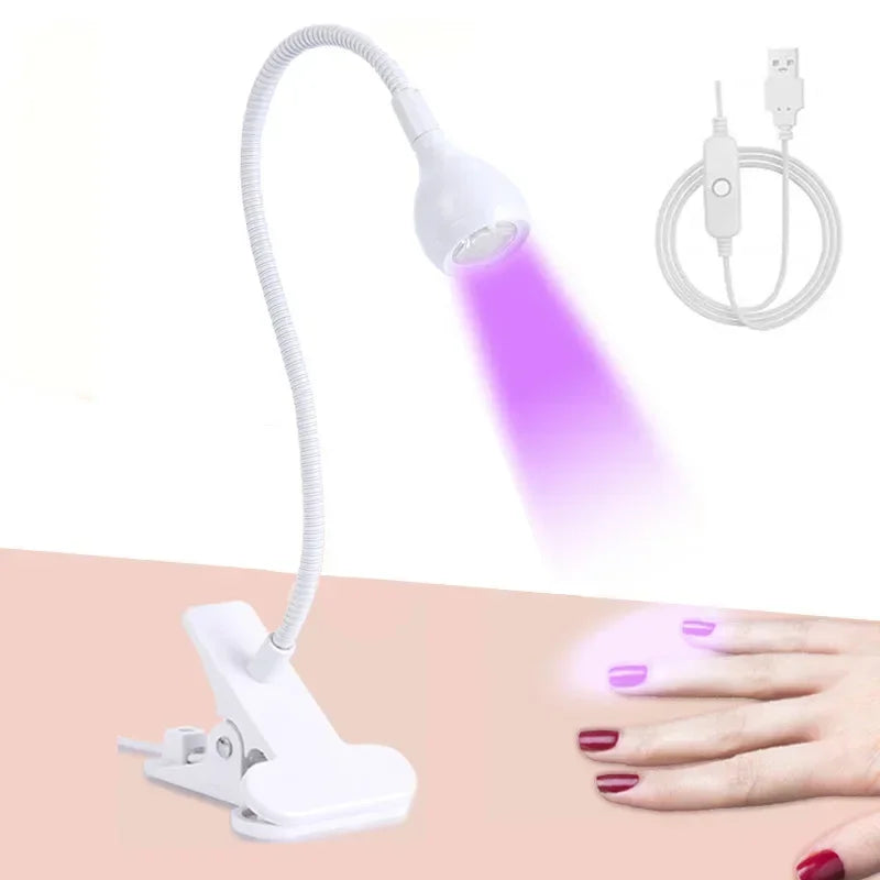 Nail Dryer Light UV Nail lamp 395nm Wavelength Clip-on Desk Mini USB For Gel Nails ongle Manicure Salon Tools Blushimmer