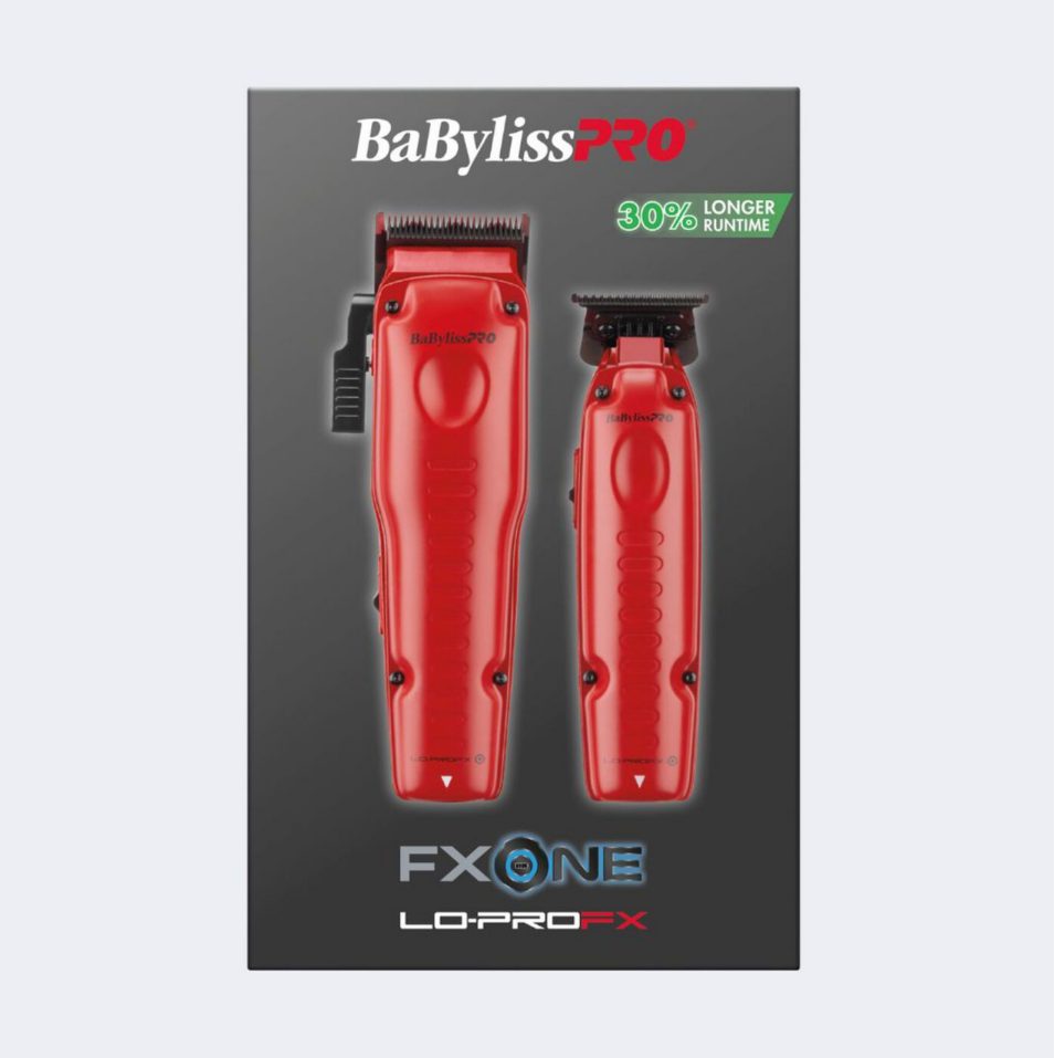 BaBylissPRO® FXONE™ Lo-ProFX Limited Edition Matte Red Clipper, Trimmer & Boosted Battery Gift Set Certified Clippers