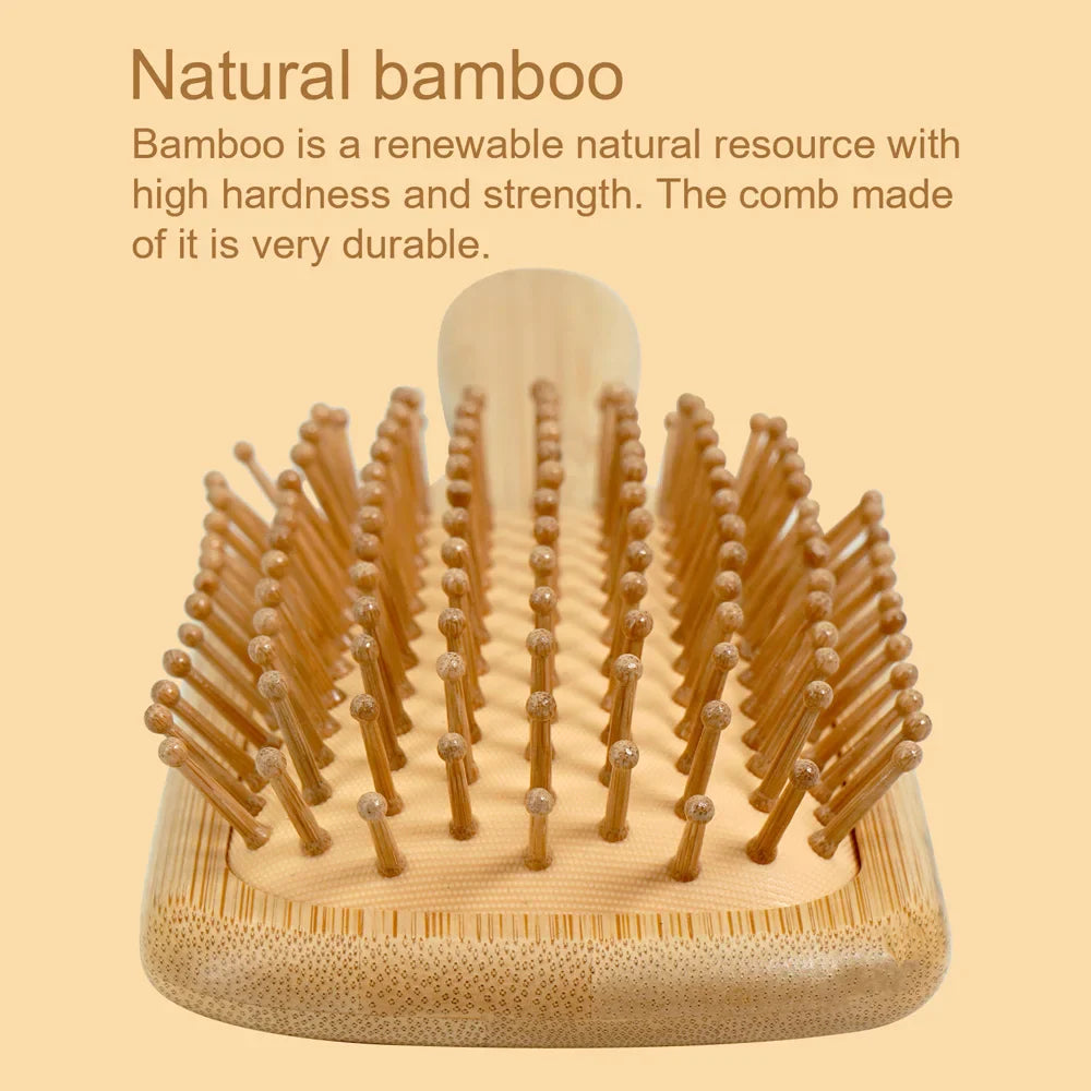 Natural Bamboo Air Cushion Hair Brush with Gift Box - Wooden Massage Comb for Smoothing Detangling Anti-Static Hair Care WTN Essentials