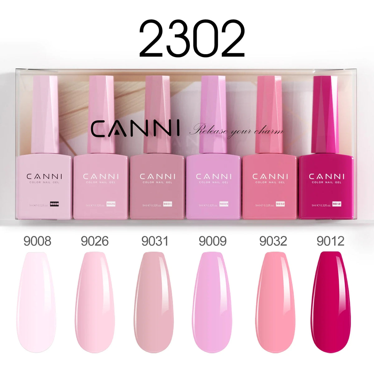 6pcs*9ml CANNI HEMA FREE Nail Gel Polish Set Gorgeous Color Semi Permanent Pigmented Painting Gel Soak off UV LED Gel Nails Kit Blushimmer