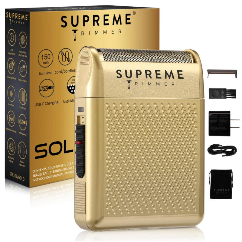 SUPREME SOLO SHAVER - GOLD (#STF101G) N.O.S. Barber Supply