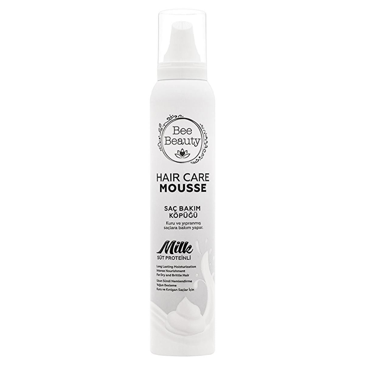 Bee Beauty Milk Plus Hair Care Foam with Milk Protein for Damaged Hair - 6.76 fl oz Beauty Care Bag